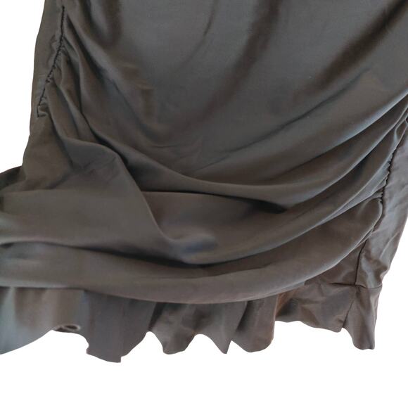 Swimsuits for All Plus Size 16 Black Strapless Tube Top Ruffle Skirt Swimdress - Picture 6 of 11